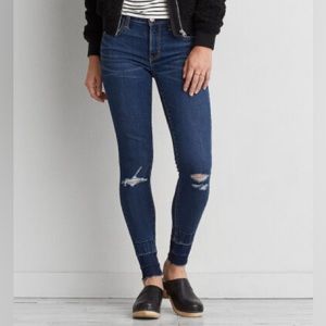 👖AEO 0 Long Ne(x)t Level Super Stretch Distressed Jegging w/ Raw Hem 👖